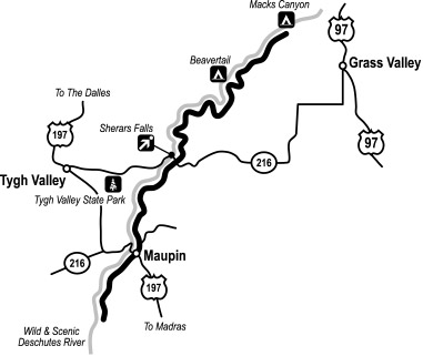 High Desert River Outfitters Deschutes Map